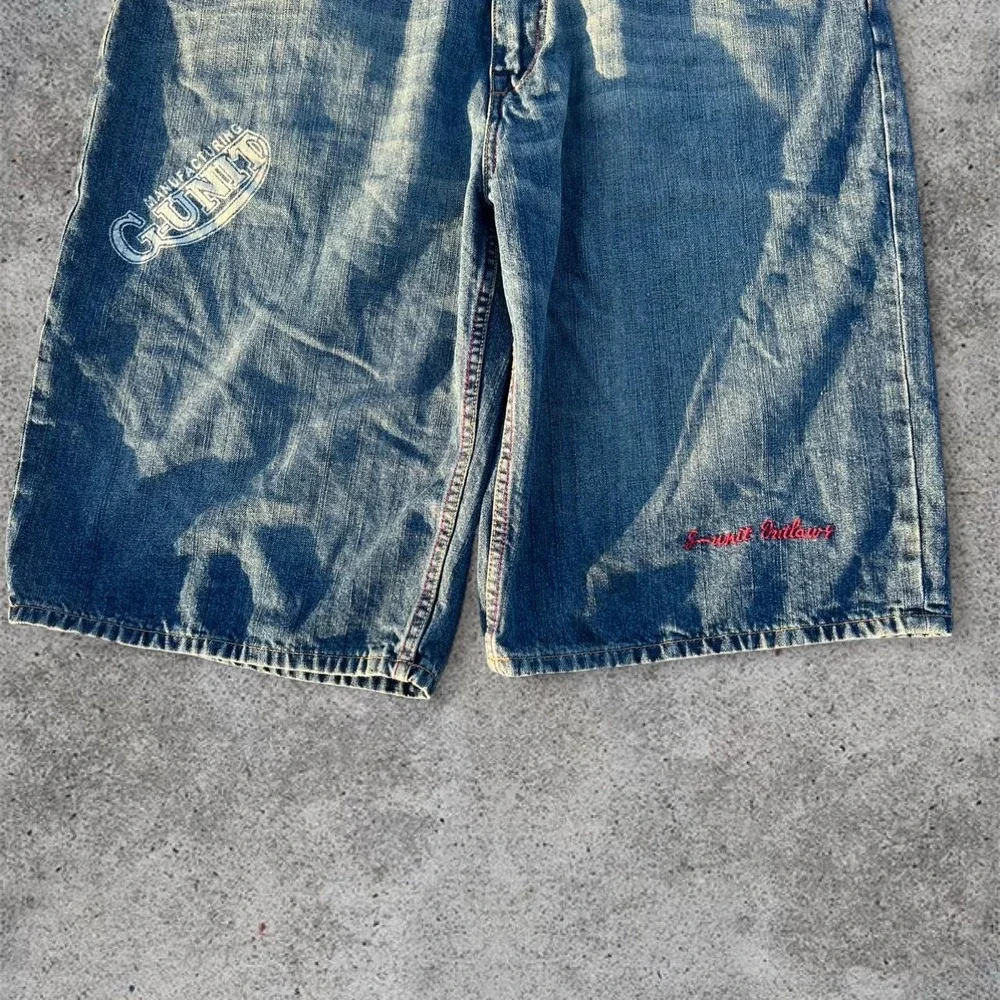 Vintage G Unit Embroidered Y2K 2000s Baggy Jorts 42 Wide Leg 13